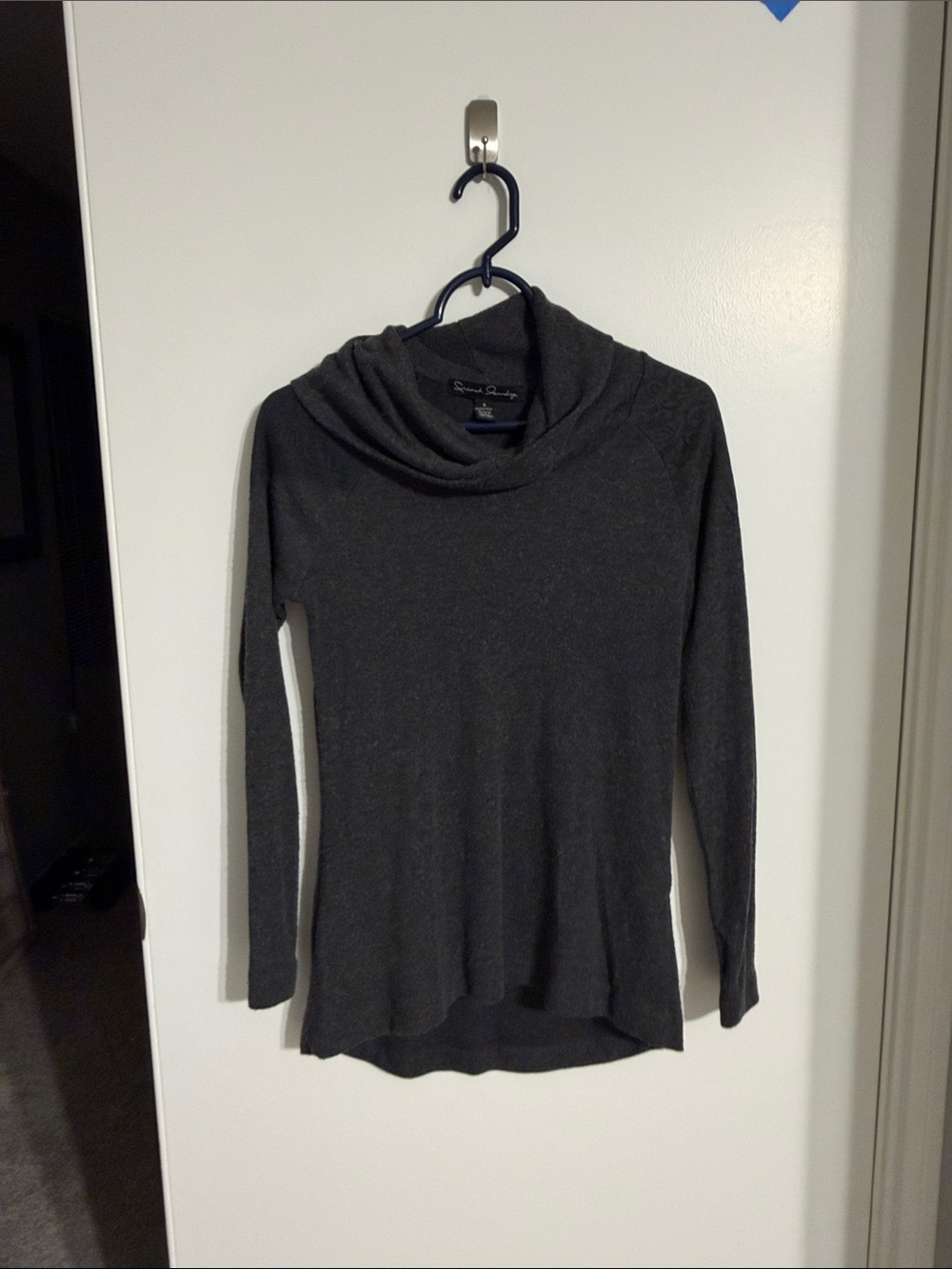 Charter Club Dark Charcoal Cowl Neck Sweater